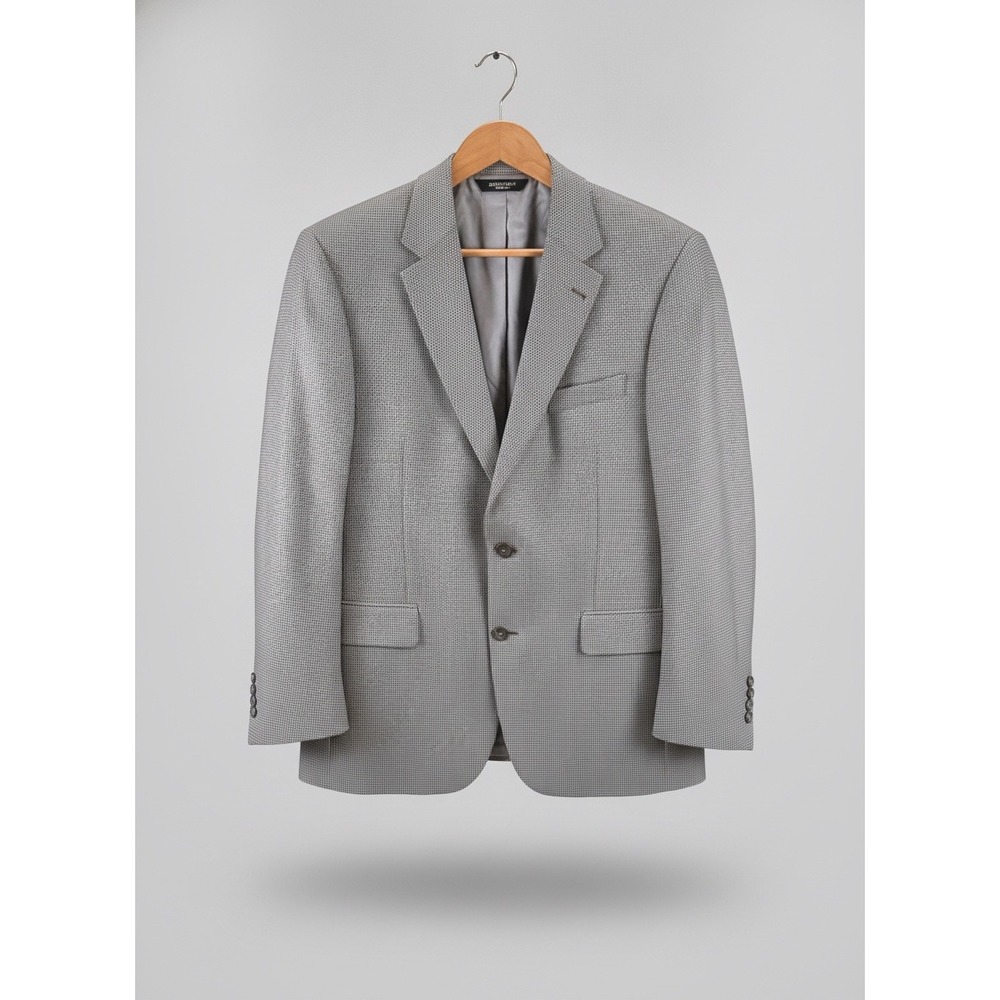 Jos. A. Bank Signature Collection Mens Grey Houndstooth Two Button Blazer 42R